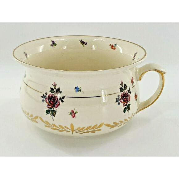 Antique ENGLAND 5104 Handled Chamber Pot - Victorian Porcelain - Picture 2 of 12